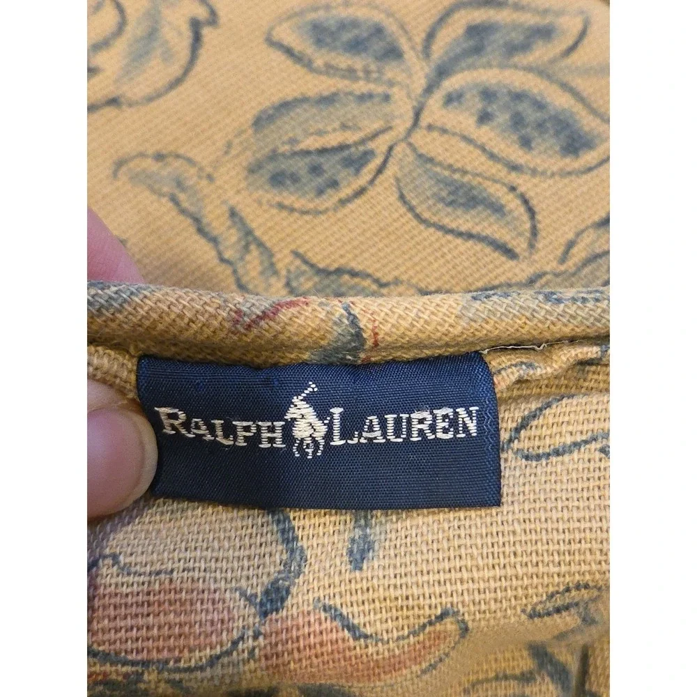 Vtg 90s Ralph Lauren Provence Full Queen Comforter Jacobean Floral Linen Blend‎